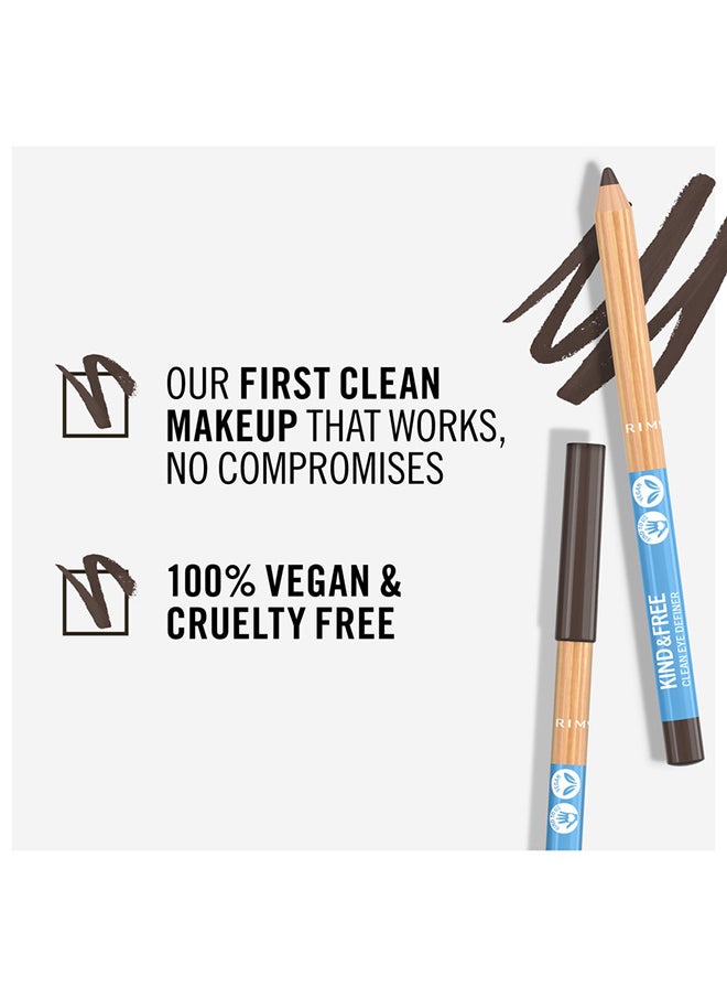 RIMMEL LONDON Kind & Free Clean Eyeliner Pencil - 002 - Pecan Brown, 1.1g  - Image 4
