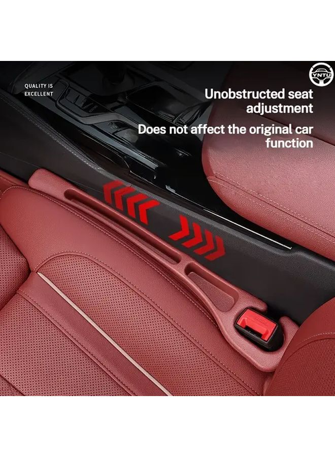 2 Pack Red Car Seat Side Gap Filler Organizer With Phone Holder No Drop Design - Image 5