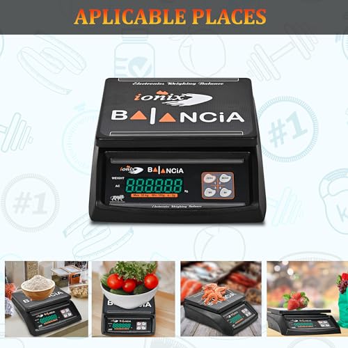 IONIX Made In India, Dual Display Weight scale with 1 Year Warranty & 8 hours battery Backup 30 kg capacity, Weight Machine for Shop | Weighing Machine | Weighing Machine for Shop 1 Piece, Black - Image 4