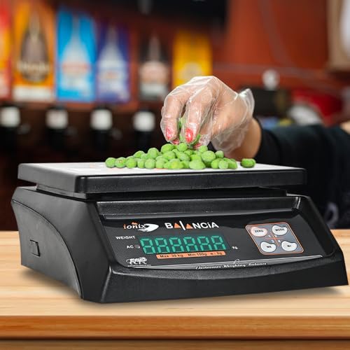 IONIX Made In India, Dual Display Weight scale with 1 Year Warranty & 8 hours battery Backup 30 kg capacity, Weight Machine for Shop | Weighing Machine | Weighing Machine for Shop 1 Piece, Black - Image 3