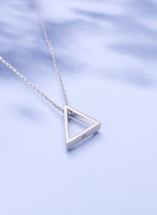 DAOCHONG 925 Sterling Silver Geometric Jewelry Minimalist Triangle Pendant Necklace for Women Birthday Christmas - Image 3
