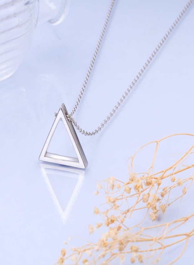 DAOCHONG 925 Sterling Silver Geometric Jewelry Minimalist Triangle Pendant Necklace for Women Birthday Christmas - Image 4