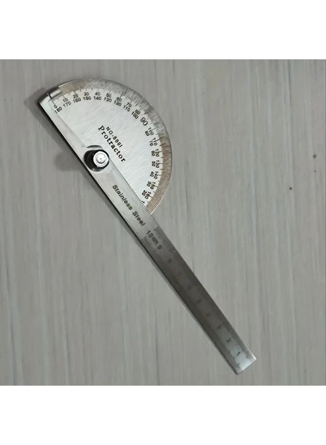 Stainless Steel 180 Degree Protractor Angle Finder Rotary Measuring Ruler Model 100 - Image 1