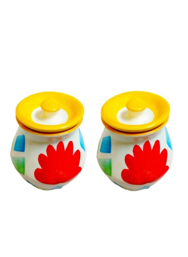 Jetwals Ceramic Pickle Jars Achar handi jars 300ML ACHAR HANDI (AC. HANDI PACK OF 2) - Image 1