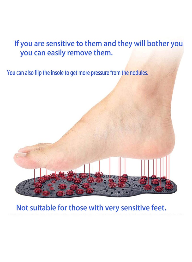 KASTWAVE Massage Insoles, Magnetic Therapy Massaging Acupuncture Insoles, Foot Therapy Pain Relief Fatigue Acupressure Insoles Washable Cuttable, Orthotic Inserts Flat Feet (Female) (S 25CM 35-40) - Image 2