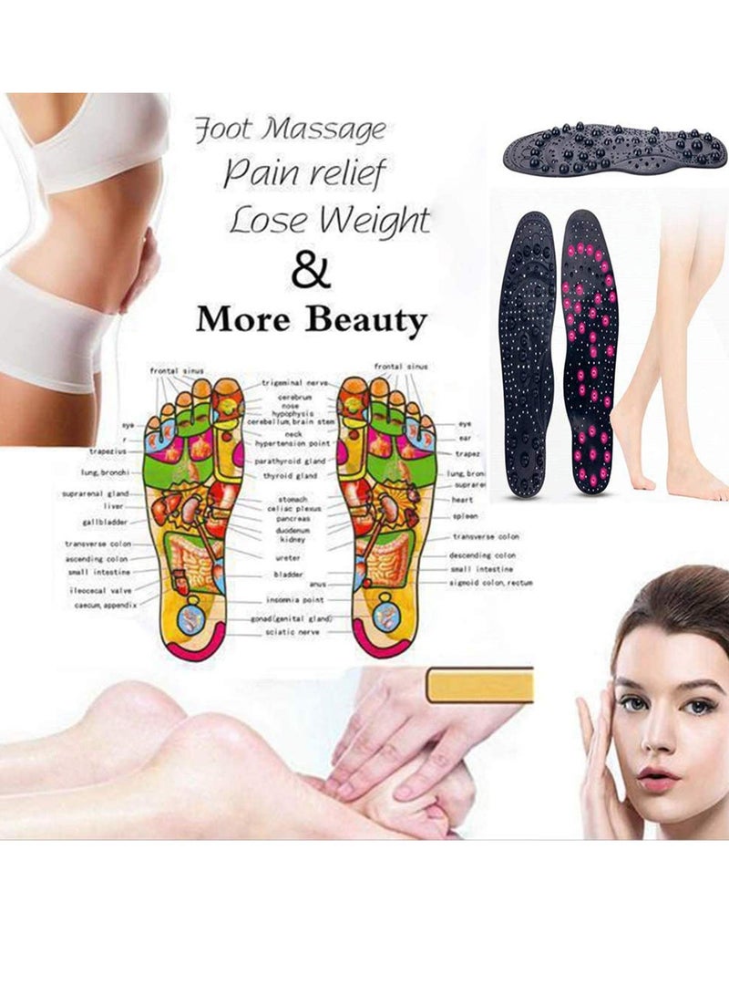 KASTWAVE Massage Insoles, Magnetic Therapy Massaging Acupuncture Insoles, Foot Therapy Pain Relief Fatigue Acupressure Insoles Washable Cuttable, Orthotic Inserts Flat Feet (Female) (S 25CM 35-40) - Image 5