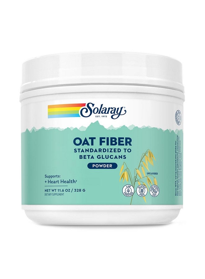 SOLARAY Oat Fiber - Soluble Fiber Supplement Powder - Standardized to Beta Glucans for Heart Health Support - Unflavored, Gluten Free, Vegan, 60 Day Guarantee, Lab Verified - 30 Servings, 11.6oz - Image 1