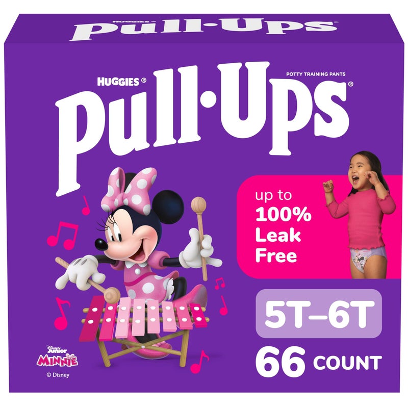 Pull-Ups Girls' Potty Training Pants, Size 5T-6T Training Underwear (46-60 lbs), 66 Count - Image 1