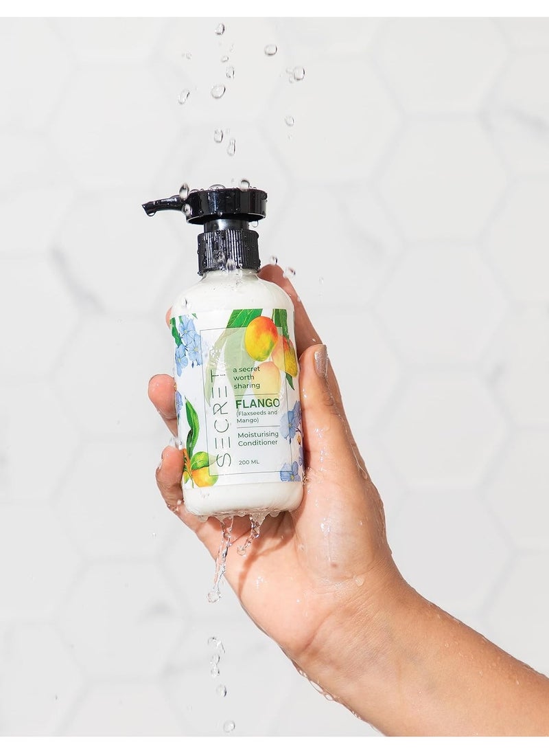 Secret - Secret Flango conditioner With the goodness of Mango butter and Flaxseed oil Reduces Frizz Improves hair texture Adds shine 200ml - Image 1