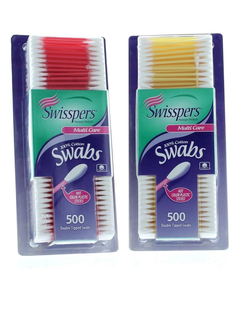 Swisspers Swisspers Double Tipped Cotton Swabs 500 ea (Pack of 2)  - Image 1