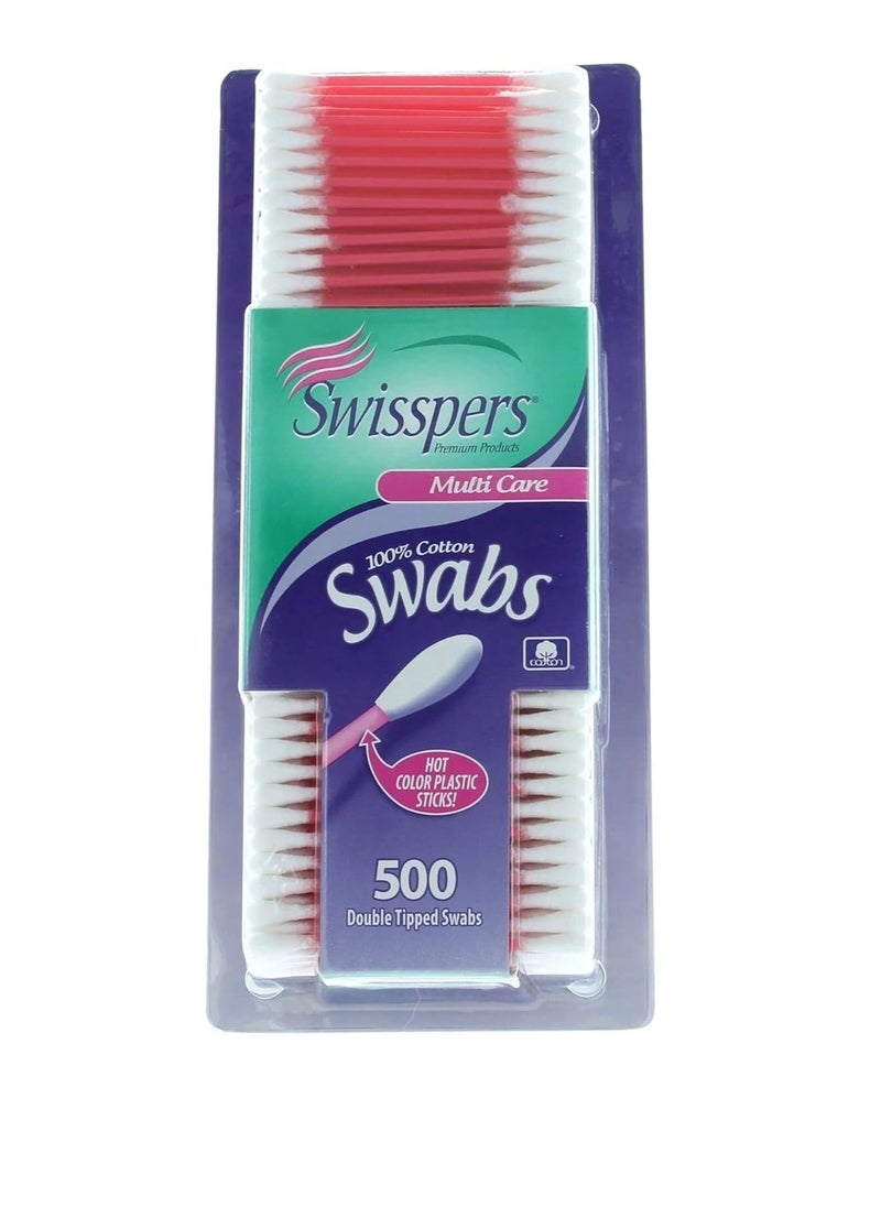 Swisspers Swisspers Double Tipped Cotton Swabs 500 ea (Pack of 2)  - Image 3