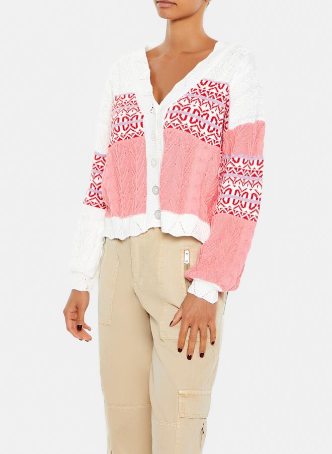 FOREVER 21 Patchwork Cardigan Sweater - Image 2