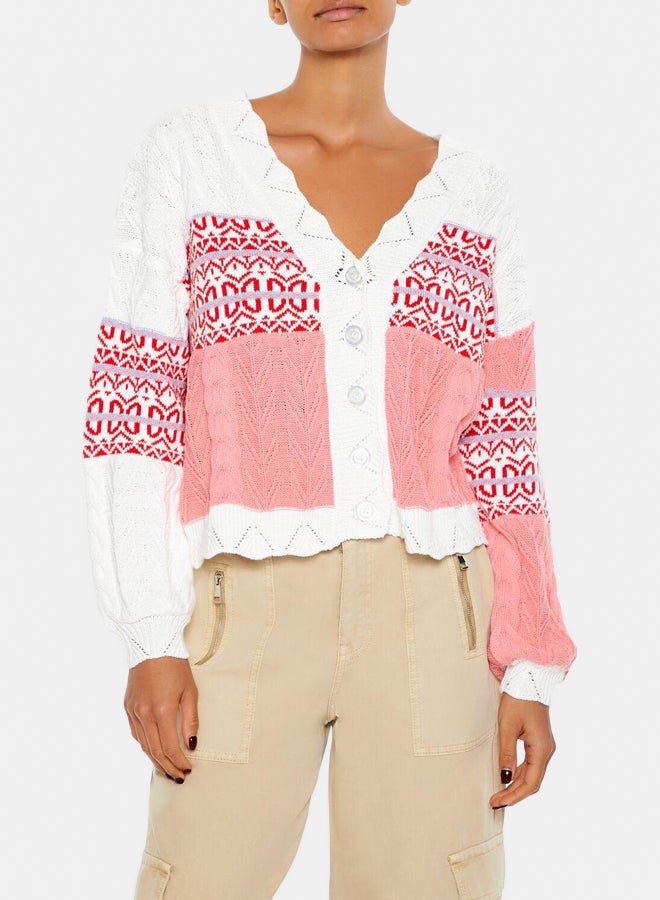 FOREVER 21 Patchwork Cardigan Sweater - Image 1
