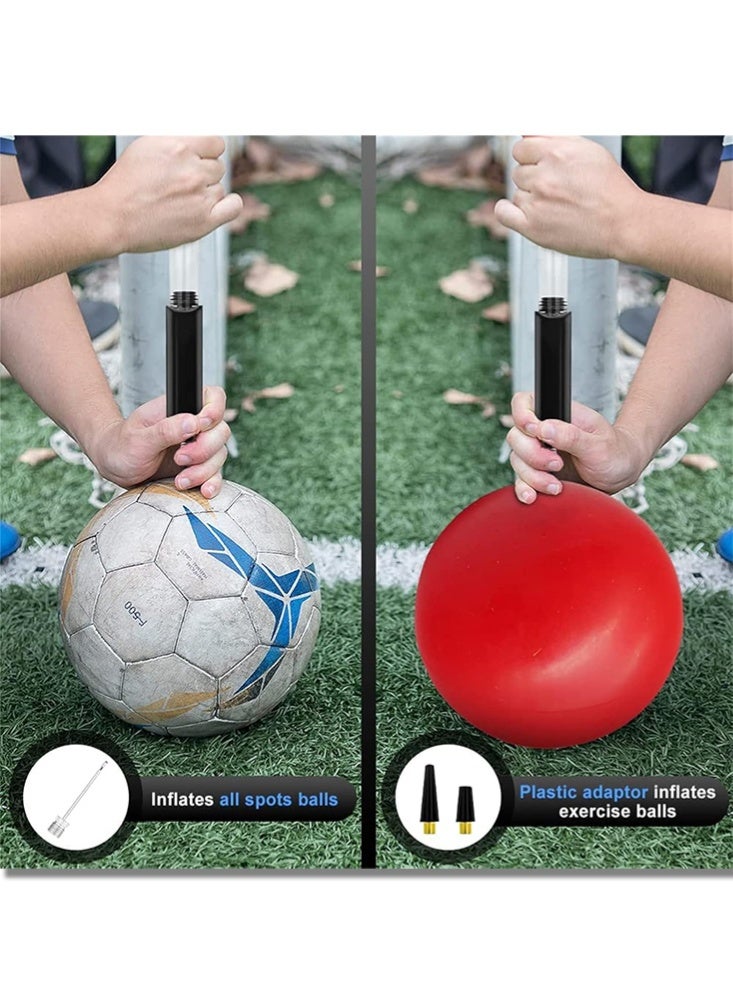 FDsport مضخة كرات، قطعة واحدة من مضخة الهواء اليدوية المحمولة ذات العمل المزدوج لرياضة كرة السلة وكرة القدم وكرة الطائرة مع إبر وفوهات، لون أسود - Image 3