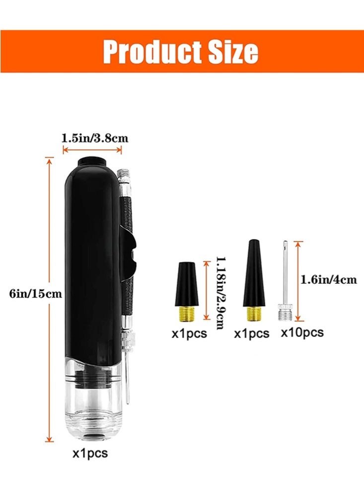 FDsport مضخة كرات، قطعة واحدة من مضخة الهواء اليدوية المحمولة ذات العمل المزدوج لرياضة كرة السلة وكرة القدم وكرة الطائرة مع إبر وفوهات، لون أسود - Image 2