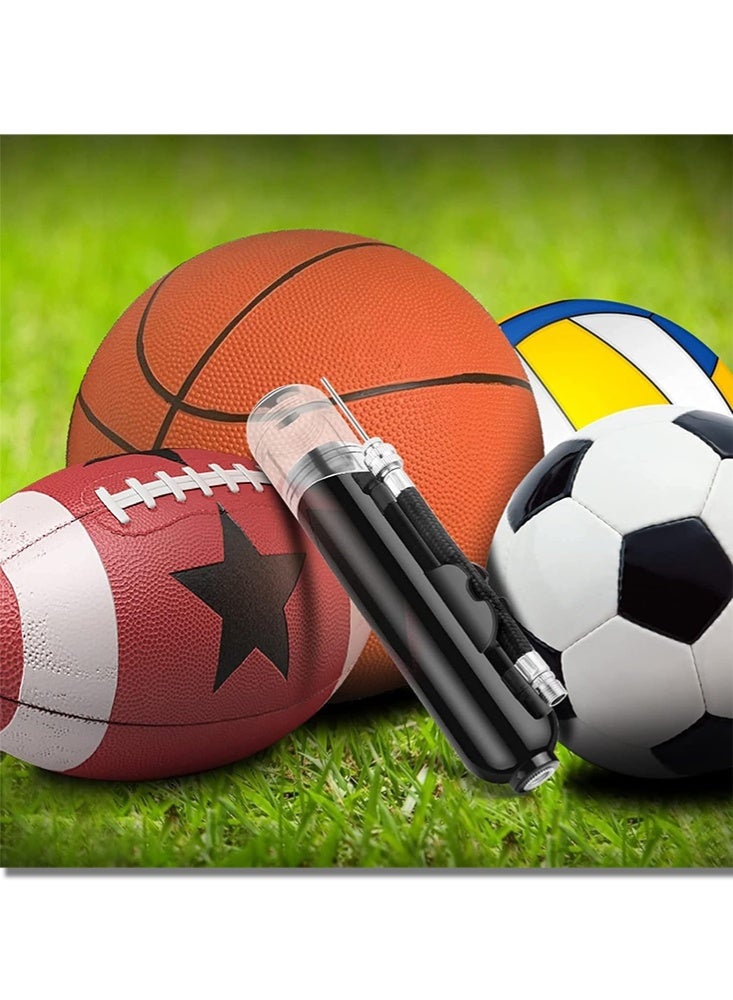 FDsport مضخة كرات، قطعة واحدة من مضخة الهواء اليدوية المحمولة ذات العمل المزدوج لرياضة كرة السلة وكرة القدم وكرة الطائرة مع إبر وفوهات، لون أسود - Image 5