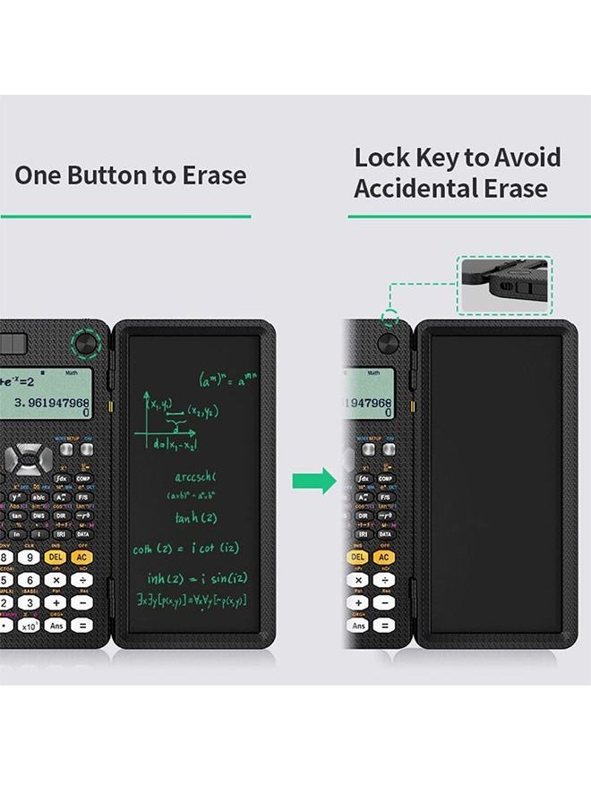 ULHYC - Scientific Calculator with LCD Notepad 417 Functions Professional Portable Foldable Calculator for Students Upgraded 991ES Black - Image 1