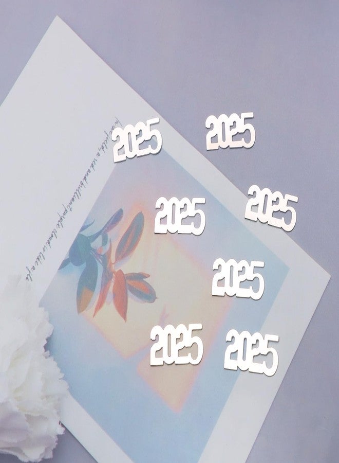 ONLYKXY 200pcs 2025 Confetti New Year Table Decor Glitter Confetti Christmas Confetti for Birthday Wedding Foil Theme Thanks Giving Eve Party Valentine's Day Scatter Bless Confetti (Silver) - Image 3