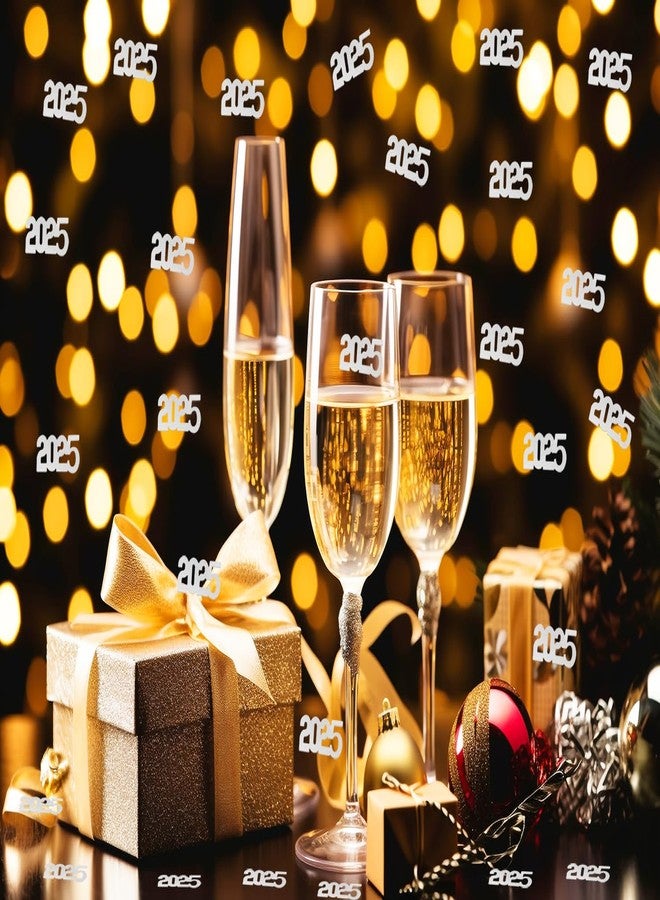 ONLYKXY 200pcs 2025 Confetti New Year Table Decor Glitter Confetti Christmas Confetti for Birthday Wedding Foil Theme Thanks Giving Eve Party Valentine's Day Scatter Bless Confetti (Silver) - Image 5
