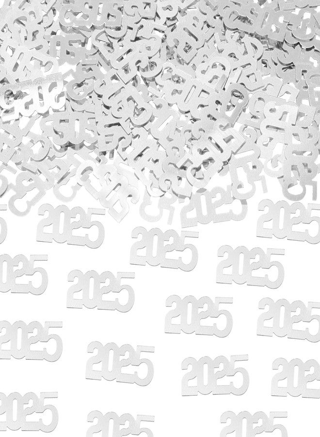 ONLYKXY 200pcs 2025 Confetti New Year Table Decor Glitter Confetti Christmas Confetti for Birthday Wedding Foil Theme Thanks Giving Eve Party Valentine's Day Scatter Bless Confetti (Silver) - Image 1