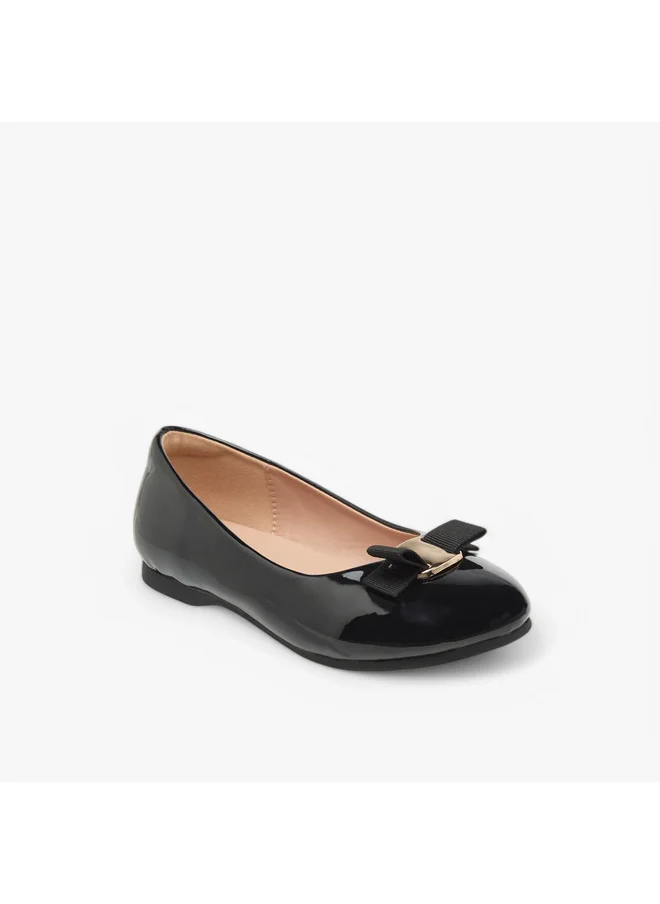 جونيورز Girls Bow Detail Slip-On Ballerina Shoes
