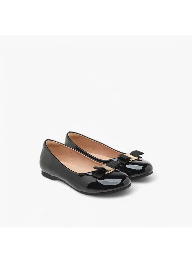 جونيورز Girls Bow Detail Slip-On Ballerina Shoes