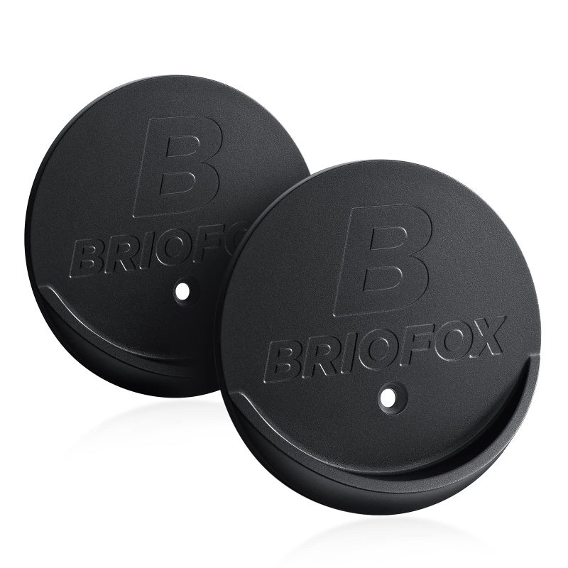 BRIOFOX Shower Curtain Rod Holder 3M Adhesive | Heat Resistant | Waterproof | Max Load 60 lbs Shower Rod Retainer for Wall, 2 Pack, Black (Rod Not Included) - Image 1