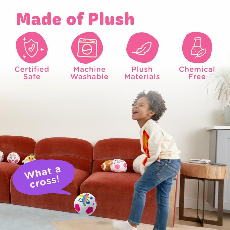 Move2Play، لعبة تفاعلية مضحكة مع موسيقى وتأثيرات صوتية | هدية عيد ميلاد للصبي والفتاة | كرة للأطفال والرضع | داخلية/خارجية | العمر 6، 9، 12+ شهر | 1، 2، 3+ سنة | كرة قدم وردية - Image 4