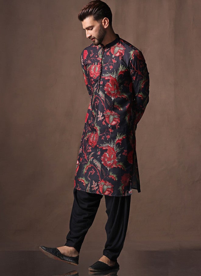 KISAH Men Abstract Printed Regular Fit Kurta - Image 3