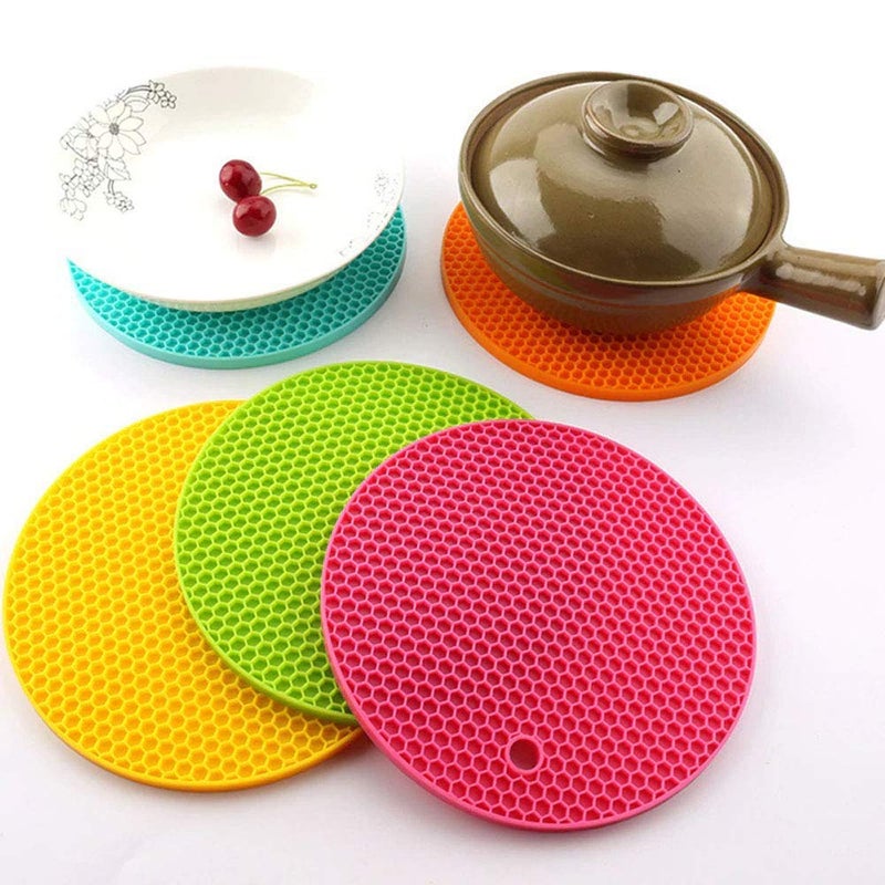Zerolex Zerolex Small Round Silicone Mat,Silicone Hot Pads,Pot Holder,Spoon Rest, Jar Opener,Non Slip & Heat Resistant Kitchen Table Mats (Pack of 2) - Image 5