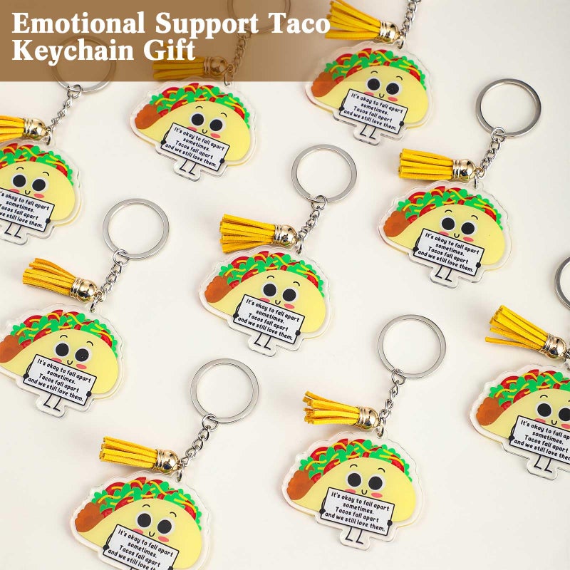 Siifert 24 Set Employee Appreciation Gift Emotional Positive Support Taco Keychain for Taco Lover Coworker Team Staff Office Nurse - Image 5