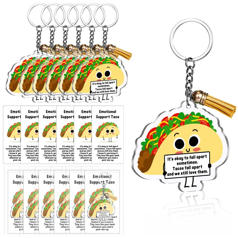 Siifert 24 Set Employee Appreciation Gift Emotional Positive Support Taco Keychain for Taco Lover Coworker Team Staff Office Nurse - Image 1