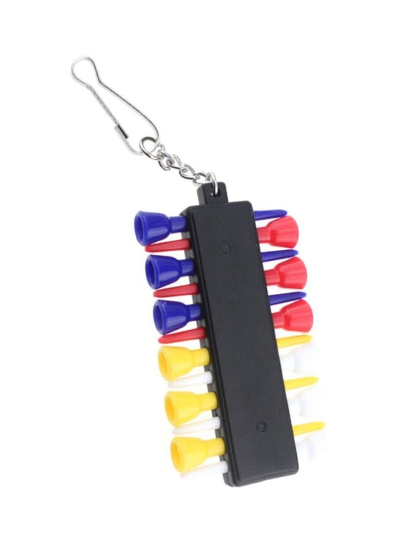 SYOSI - Golf Tees, Golf Tee Holder with 12 Golf Tees 3 Golf Ball Markers, Durable Plastic Step-UP Tees, 55mm Long with Keychain Golf Tee Holder, for Putting Driving Hitting Swing Training - Image 1