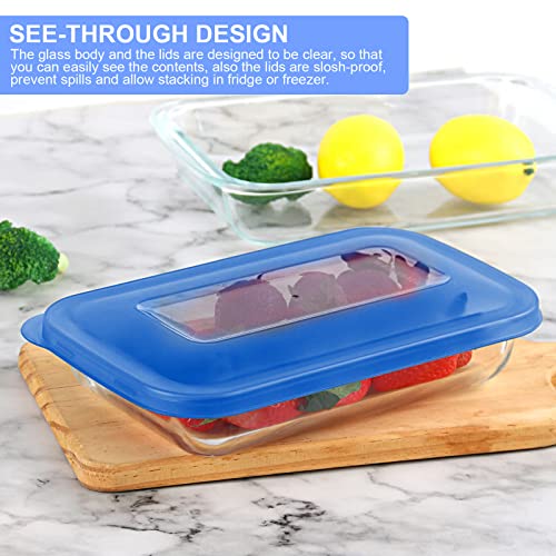 KOMUEE 8 Pieces Glass Baking Dish with Lids Rectangular Glass Baking Pan Bakeware Set with BPA Free Lids, Baking Pans for Lasagna, Leftovers, Cooking, Kitchen, Fridge-to-Oven, Red - Image 5