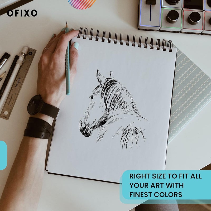 OFIXO 50 Sheet A5 Sketchbook Pack of 2-5.8 x 8.3 Inch 140 GSM| Top Spiral-Bound Sketchpad for Artists | Sketching and Drawing Acid Free Paper, for Doodling for Professional & acadmic use - Image 5