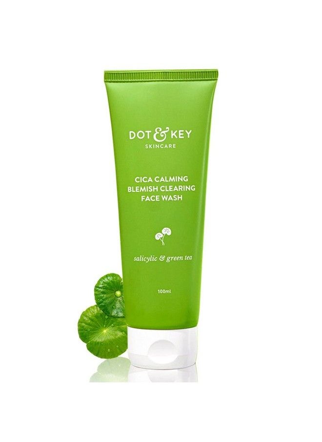Dot & Key Cica Face Wash For Acne Prone Skin 2% Salicylic Acid Face Wash With Green Tea; For Oily & Sensitive Skin; Sulphate Free Face Wash For Men & Women; Blemish Clearing Face Wash; 100Ml  - Image 1