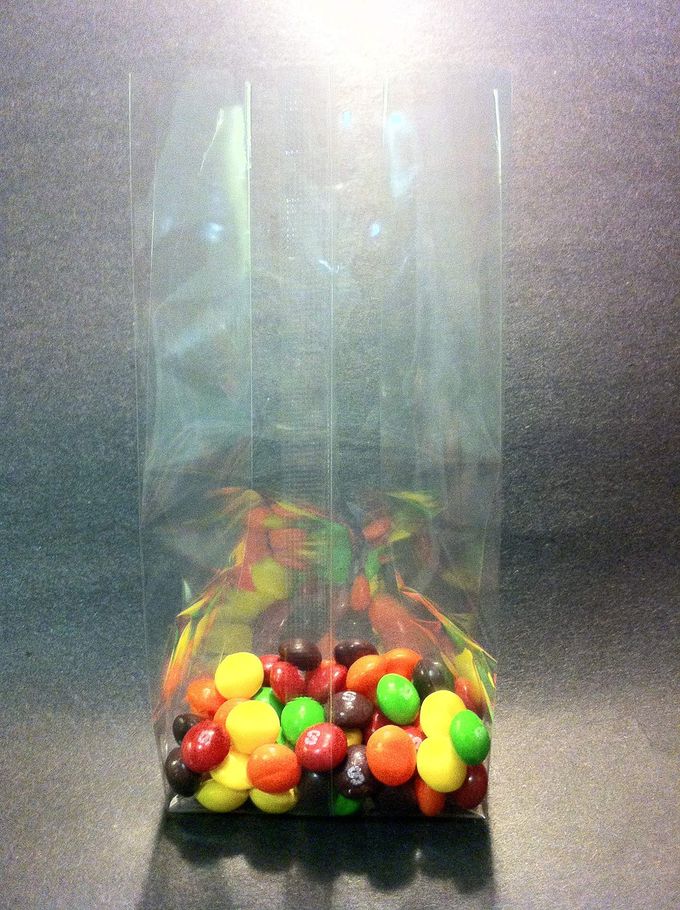 UNIQUEPACKING 100 Pcs 4x2x10 Clear Side Gusseted Cello Cellophane Bags Good for Candy Cookie Bakery - Image 1