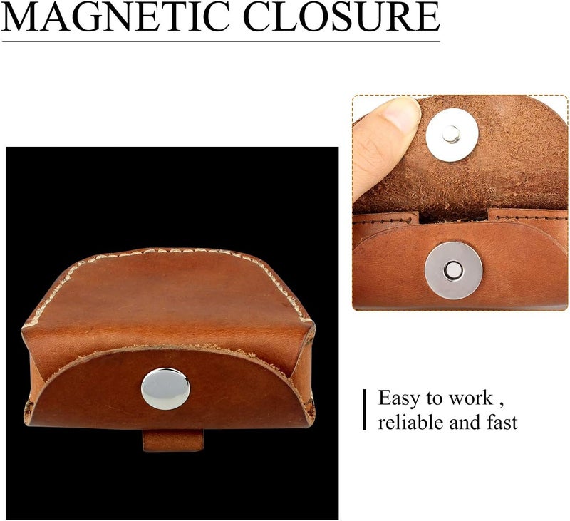 ‎KOSIBATE Ammo Pouch, Genuine Leather Ammo Holder Bag Storage for .22 22LR .38 .45 Hunting Military Belt Gun Ammo Case Brown - Image 3