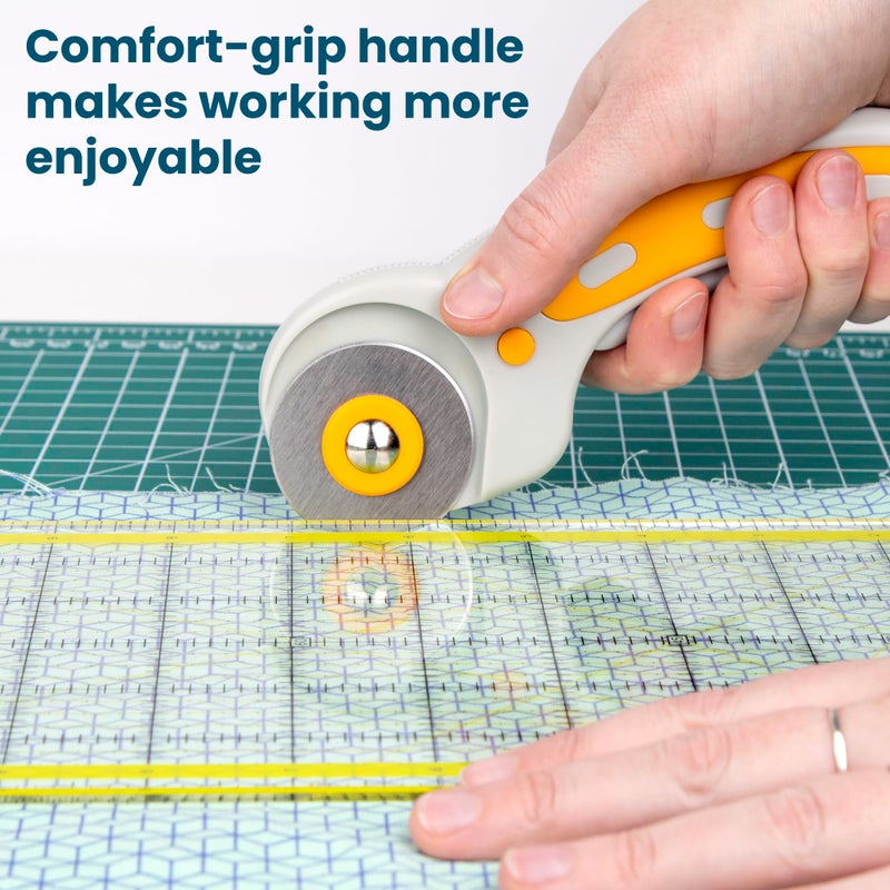 W.A. Portman WA Portman Rotary Cutter For Fabric with 5 Rotary Blades - 45mm Rolling Cutter with Safety Lock - Fabric Roller Cutting Wheel - T-Shirt Cutting Tool - Image 2