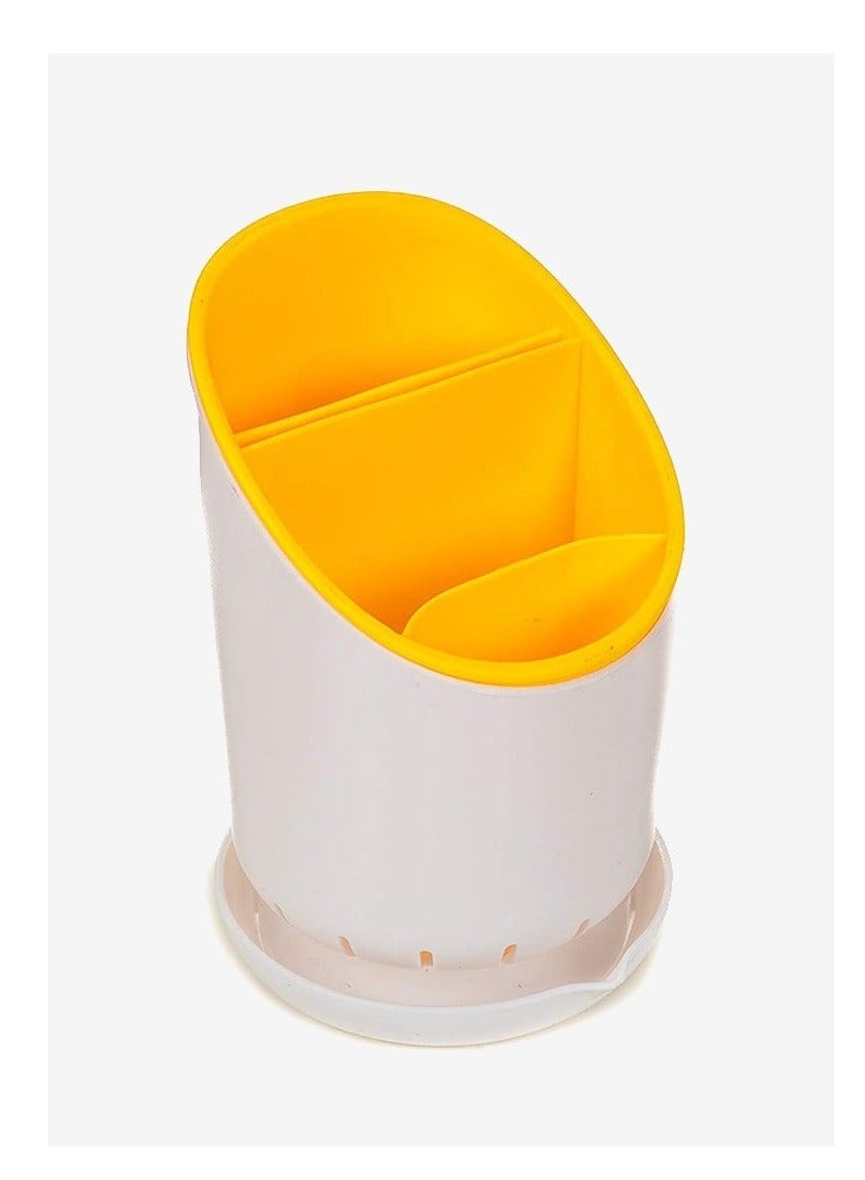 The kitchen utensil holder has a modern and innovative design, equipped with an integrated drainage system with a water drainage hole, making it ideal for storing and drying spoons, forks, knives, and chopsticks easily. - Image 4