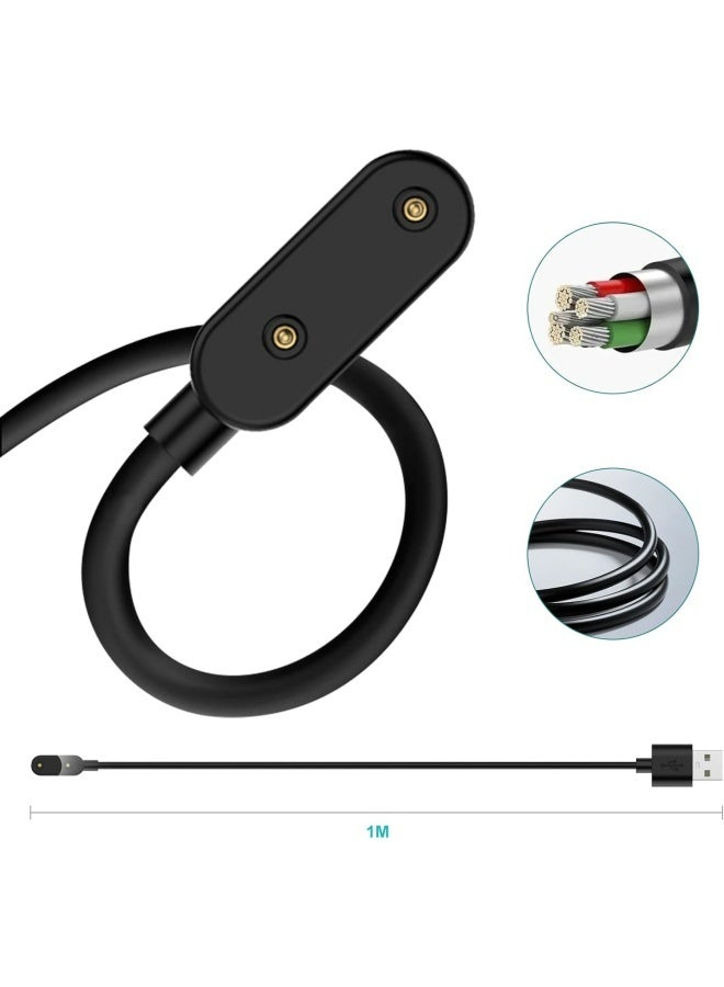أبلينم شاحن متوافق مع ساعة هواوي فيت 3، كابل شحن USB، قاعدة شحن، محول شاحن، حامل لساعة هواوي باند 10/9/8/7/6 الذكية (أسود) - Image 4