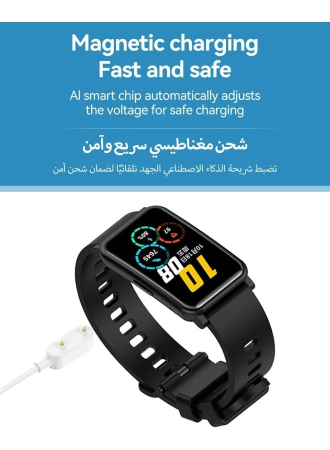 أبلينم شاحن متوافق مع ساعة هواوي فيت 3، كابل شحن USB، قاعدة شحن، محول شاحن، حامل لساعة هواوي باند 10/9/8/7/6 الذكية (أسود) - Image 3