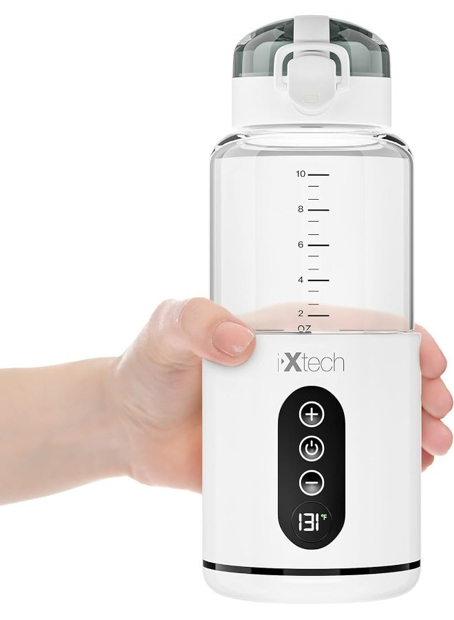 i-XTECH IXTECH Portable Water Warmer for Baby Formula, Milk Warmer for Travel, 10 oz., Electric Warming with Adjustable Temperature Control, Leak-Resistant Spout, Rechargeable and Wireless - Image 2