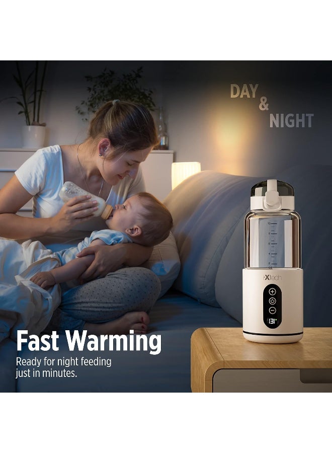 i-XTECH IXTECH Portable Water Warmer for Baby Formula, Milk Warmer for Travel, 10 oz., Electric Warming with Adjustable Temperature Control, Leak-Resistant Spout, Rechargeable and Wireless - Image 3
