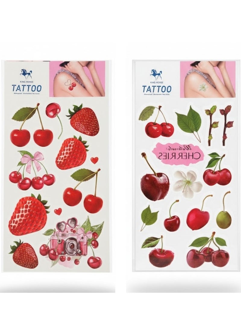 2 Sheets 3D Big Size Body Art Temporary Tattoo Stickers for Women - Image 1