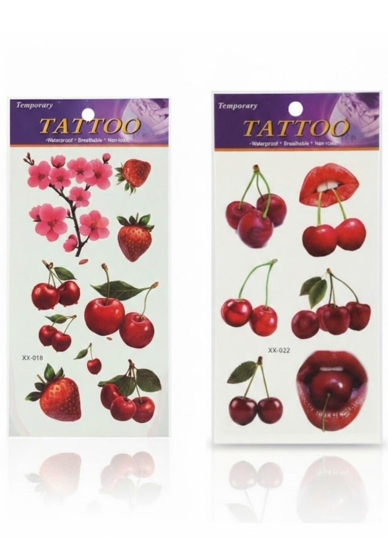 ورقتان من ملصقات الوشم المؤقتة  للنساء - Image 1