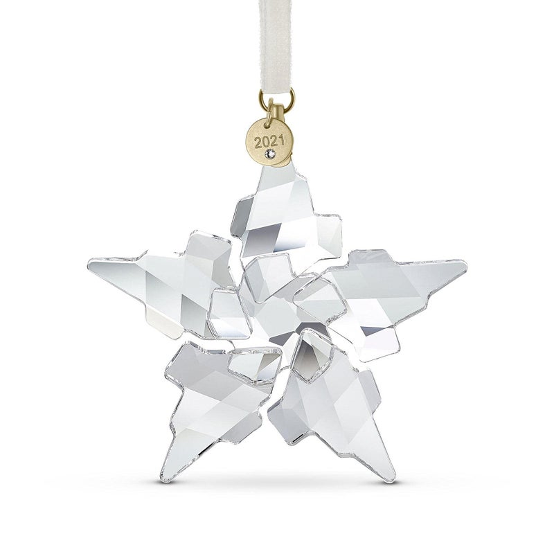 Swarovski Annual Edition 2021 Ornament  Clear Swarovski Crystals with Champagne Gold Tone Finish Metal  Part of the Swarovski Annual Edition Collection - Image 1