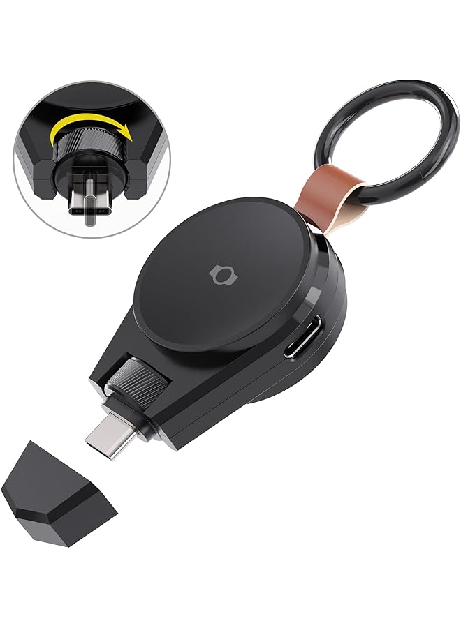 erorex Portable Charger For Samsung Galaxy Watch7 2In1 Usb C Travel Charger 5W Max Compatible With Galaxy Watch Ultra 7 6 6 Classic 5 Pro 4 90°Rotatable Magnetic Watch Charger Otg For Galaxy Watch  - Image 1