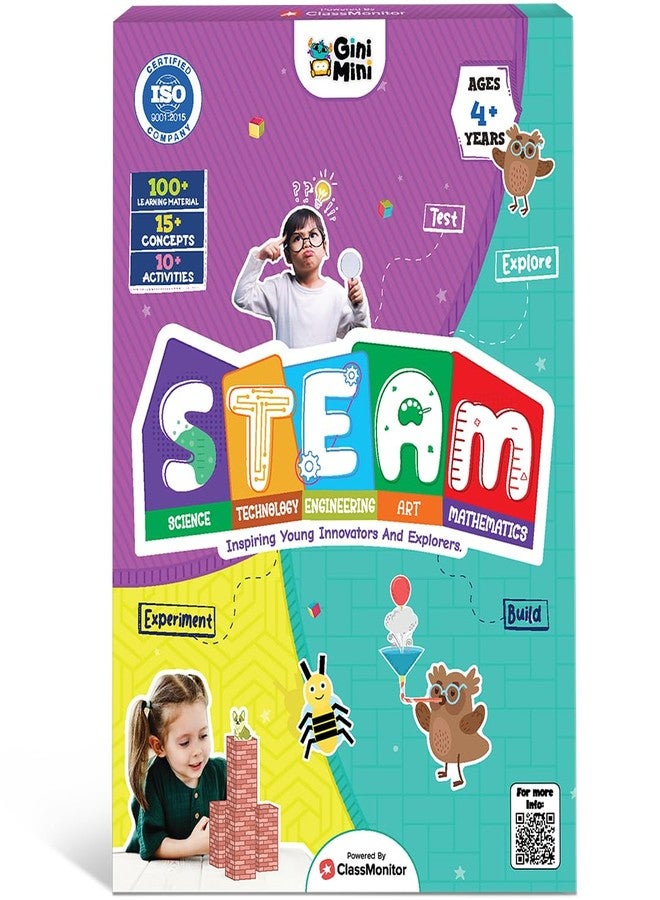 GiniMini STEAM Kit - 15+ Concepts, 10+ Activities, 100+ Materials - Science, Technology, Engineering, Art, Math Learning for Kids 4 5 6 Years - Image 1