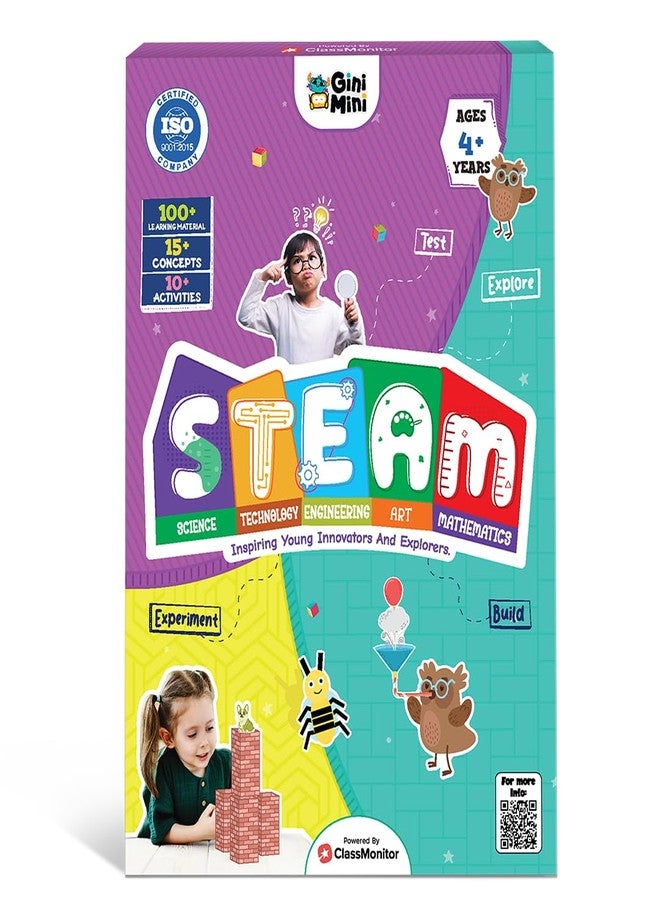 GiniMini STEAM Kit - 15+ Concepts, 10+ Activities, 100+ Materials - Science, Technology, Engineering, Art, Math Learning for Kids 4 5 6 Years - Image 2
